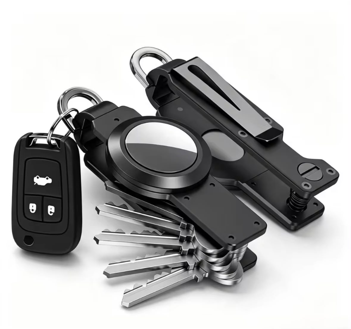 Premium sleutelhouder met AirTag-houder en autosleutel